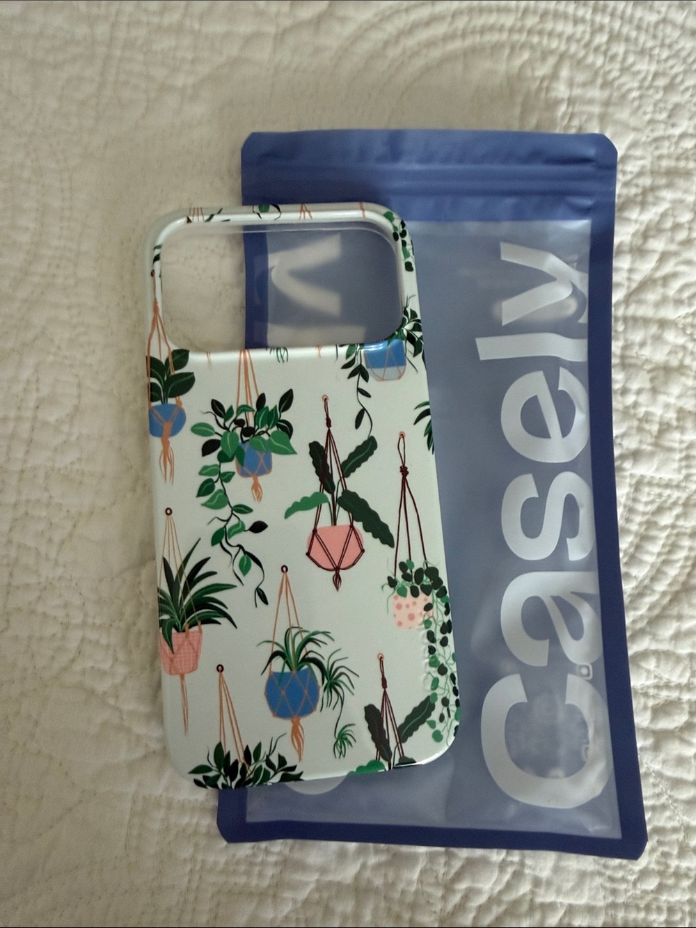 Casely White iPhone Case with Subtle Green Trim
